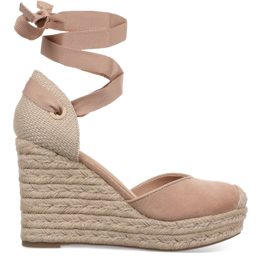 On 34th Melindaa Espadrille Wedge High Heel Sandals, Elegant Tan Size 9